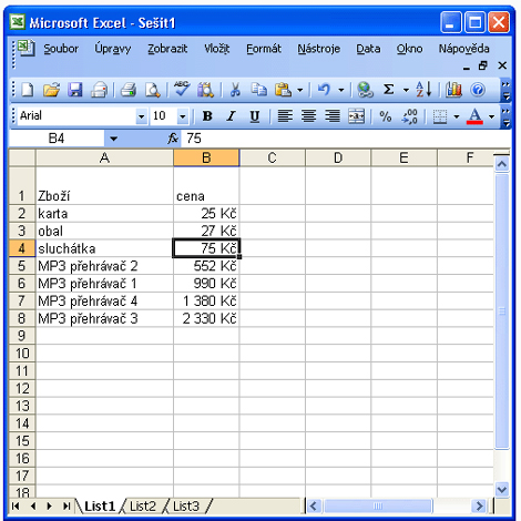 Filtr a řazení v Excelu